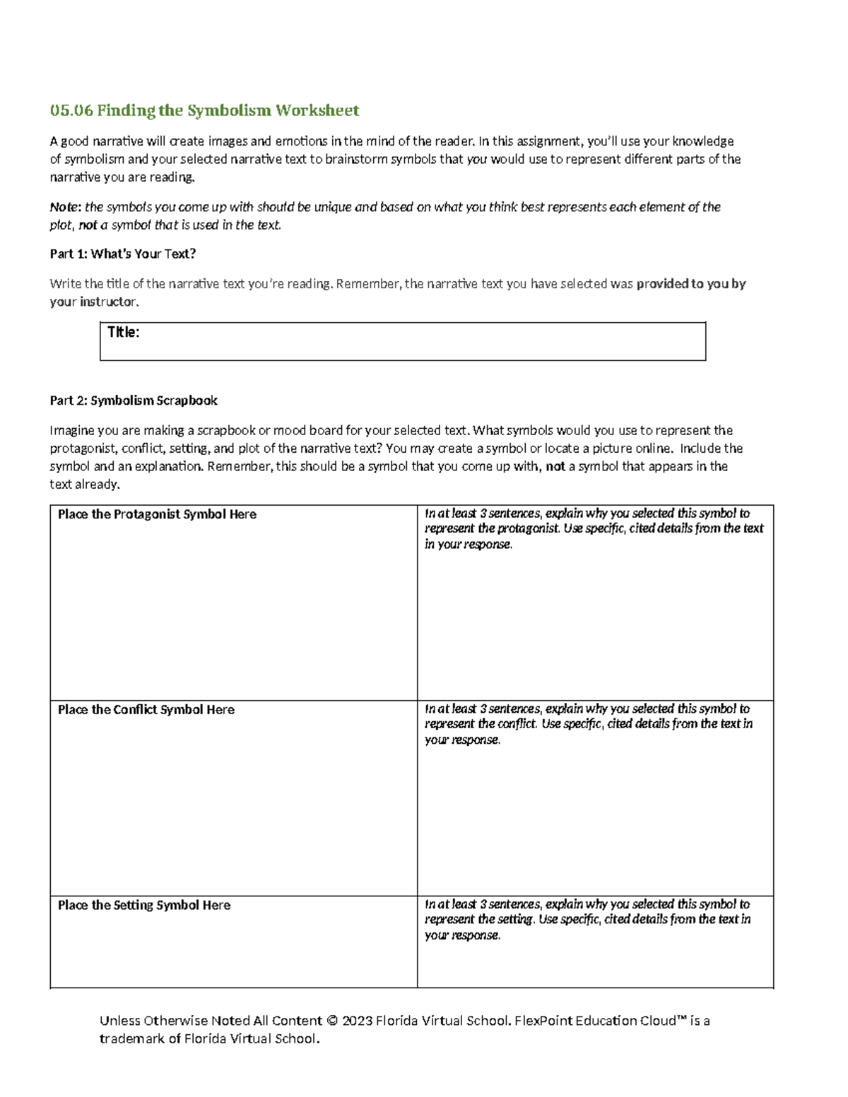 05 06 Symbolism Worksheet Crafting Unique Symbols For Narratives Studocu 05 06 Symbolism Worksheet Crafting Unique Symbols For Narratives Studocu
