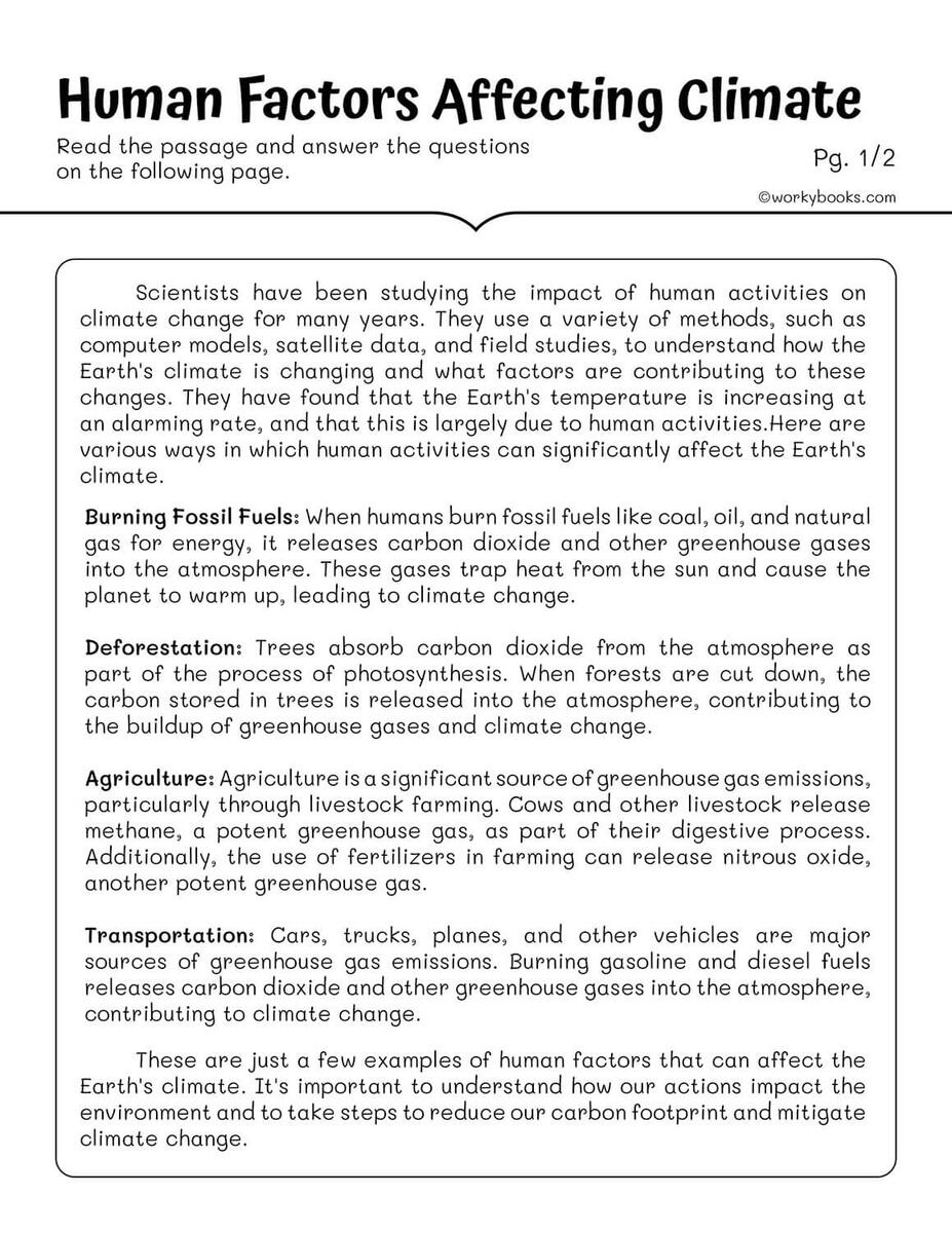 10 Free Science Reading Passages Worksheets Workybooks 10 Free Science Reading Passages Worksheets Workybooks
