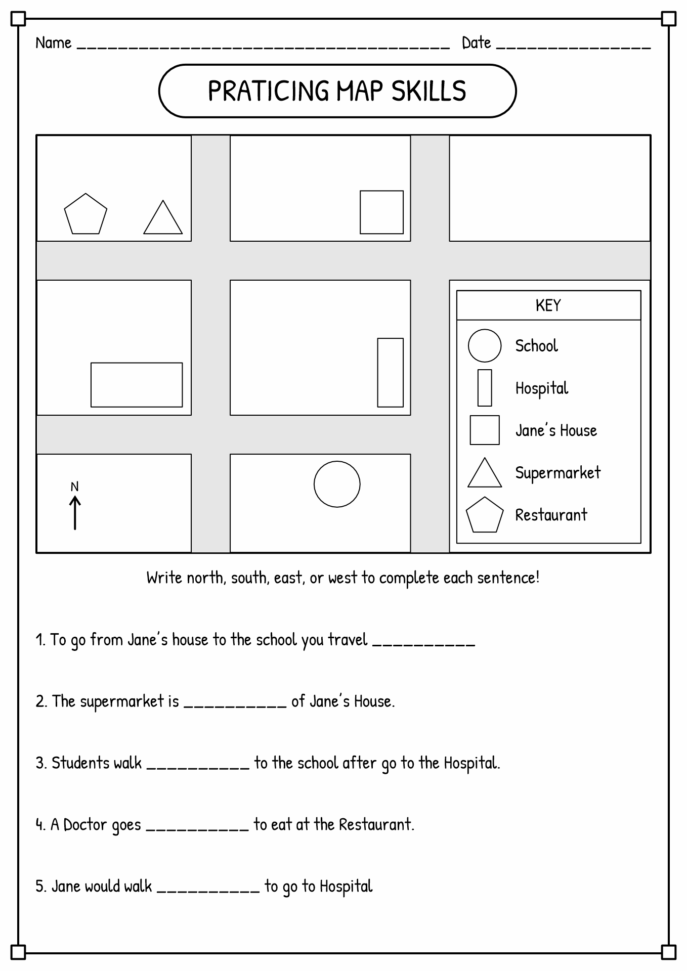 12 Worksheets Map Reading Skills Free PDF At Worksheeto Reading A Map Worksheets By Teach Simple