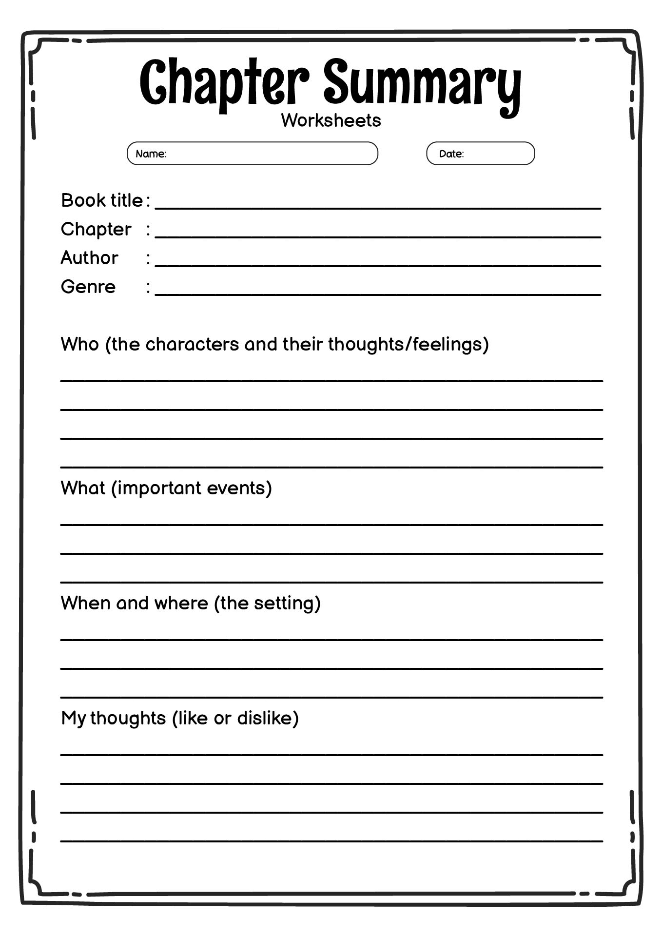 12 Writing Chapter Summary Worksheet Free PDF At Worksheeto 12 Writing Chapter Summary Worksheet Free PDF At Worksheeto