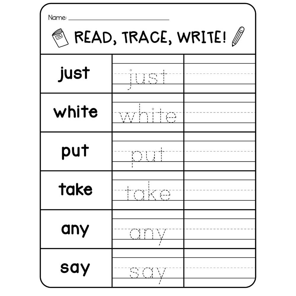 120 Sight Words Read Trace Write 6 Sight Words Per Worksheet For 1st Grade Made By Teachers