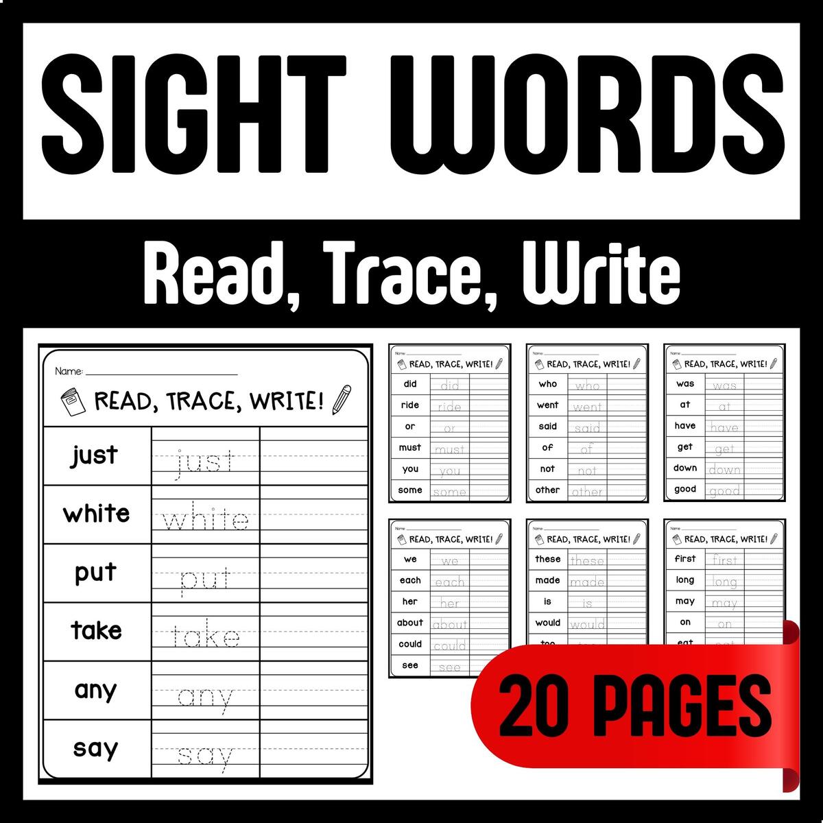 120 Sight Words Read Trace Write Made By Teachers