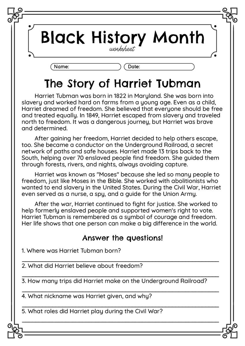 13 Free Black History Month Worksheets Elementary Free PDF At Worksheeto American Revolution Social Studies Reading Comprehension Passages K 2 Made By Teachers