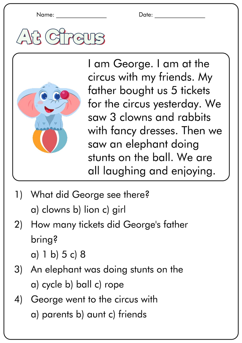 15 First Grade Reading Comprehension Worksheets Free PDF At Worksheeto Free Literal Question Worksheet Download Free Literal Question Worksheet Png Images Free Worksheets On Clipart Library
