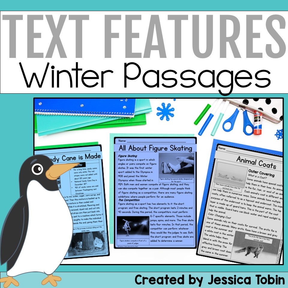 15 Nonfiction Winter Text Features Reading Comprehension Passages
