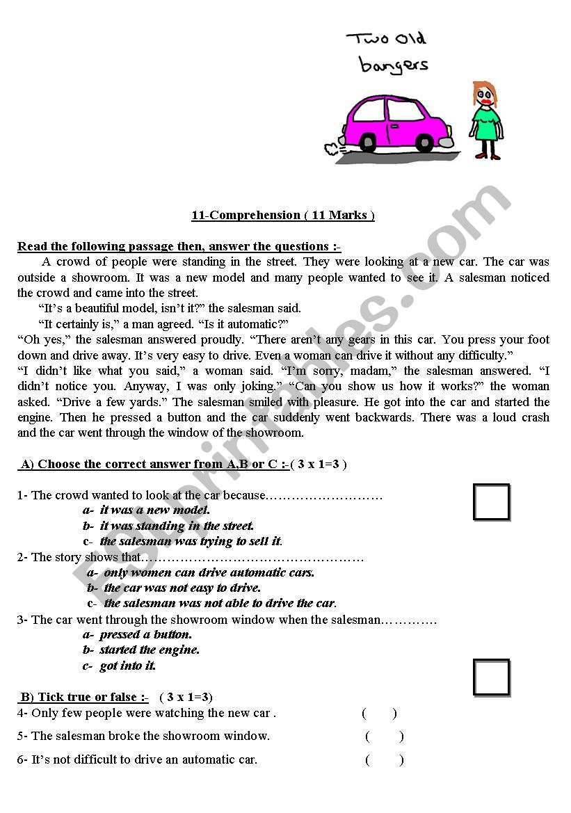 READING COMPREHENSION WHAT A SURPRISE ESL Worksheet By Macomabi