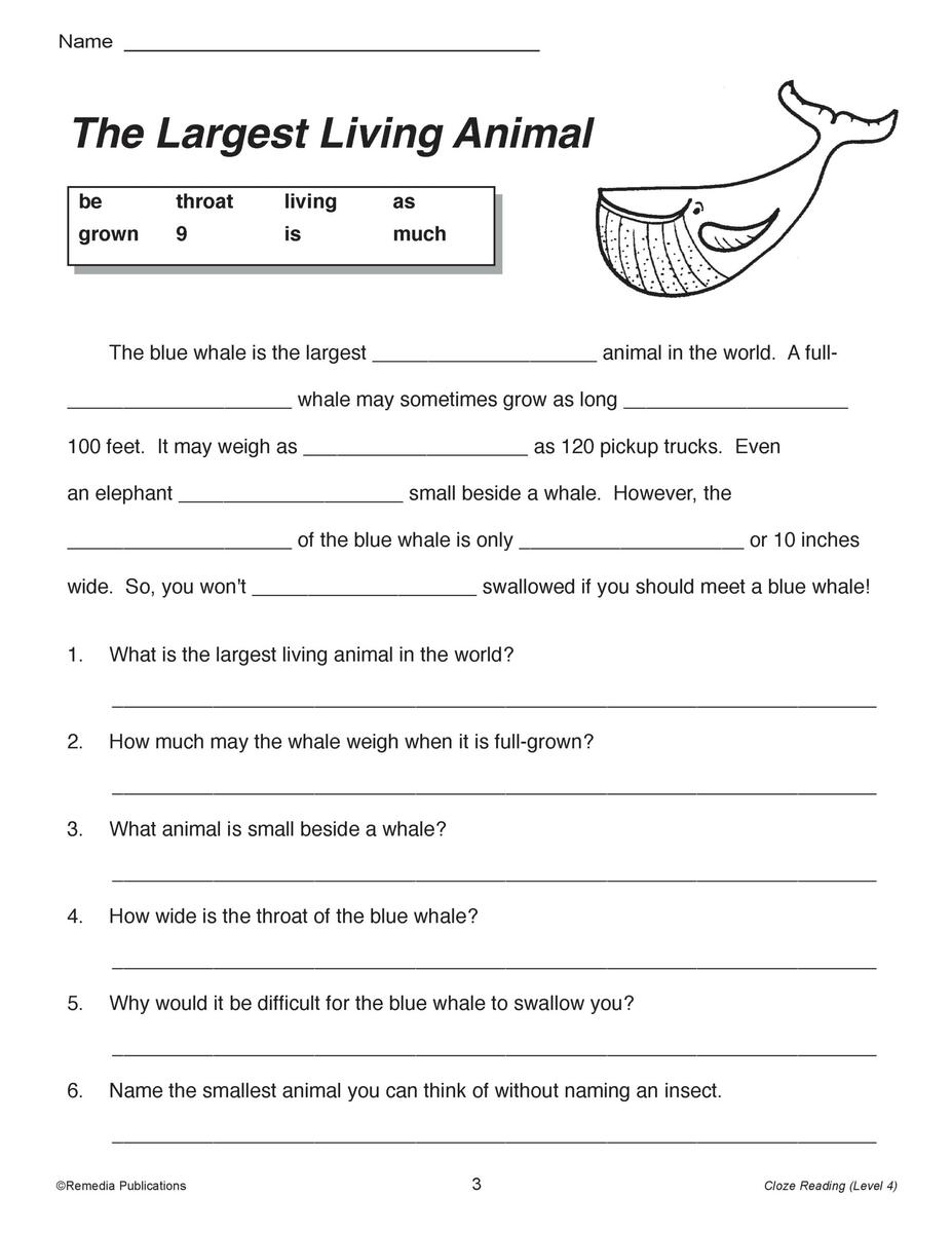 20 Cloze Passages And Comprehension Questions For Reading Level 5 Made By Teachers