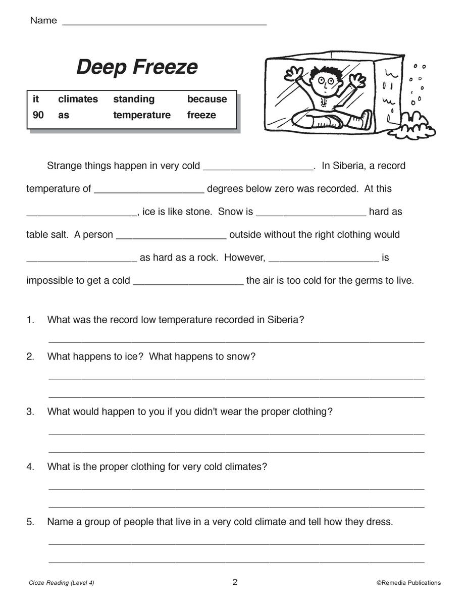 20 Cloze Reading Passages And Comprehension Activities Reading Level 4 Made By Teachers 20 Cloze Reading Passages And Comprehension Activities Reading Level 4 Made By Teachers