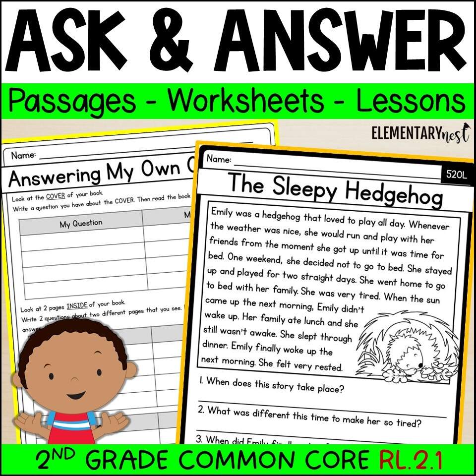 2nd Grade Ask And Answer Questions RL 2 1 Worksheets Charts 2nd Grade Ask And Answer Questions RL 2 1 Worksheets Charts