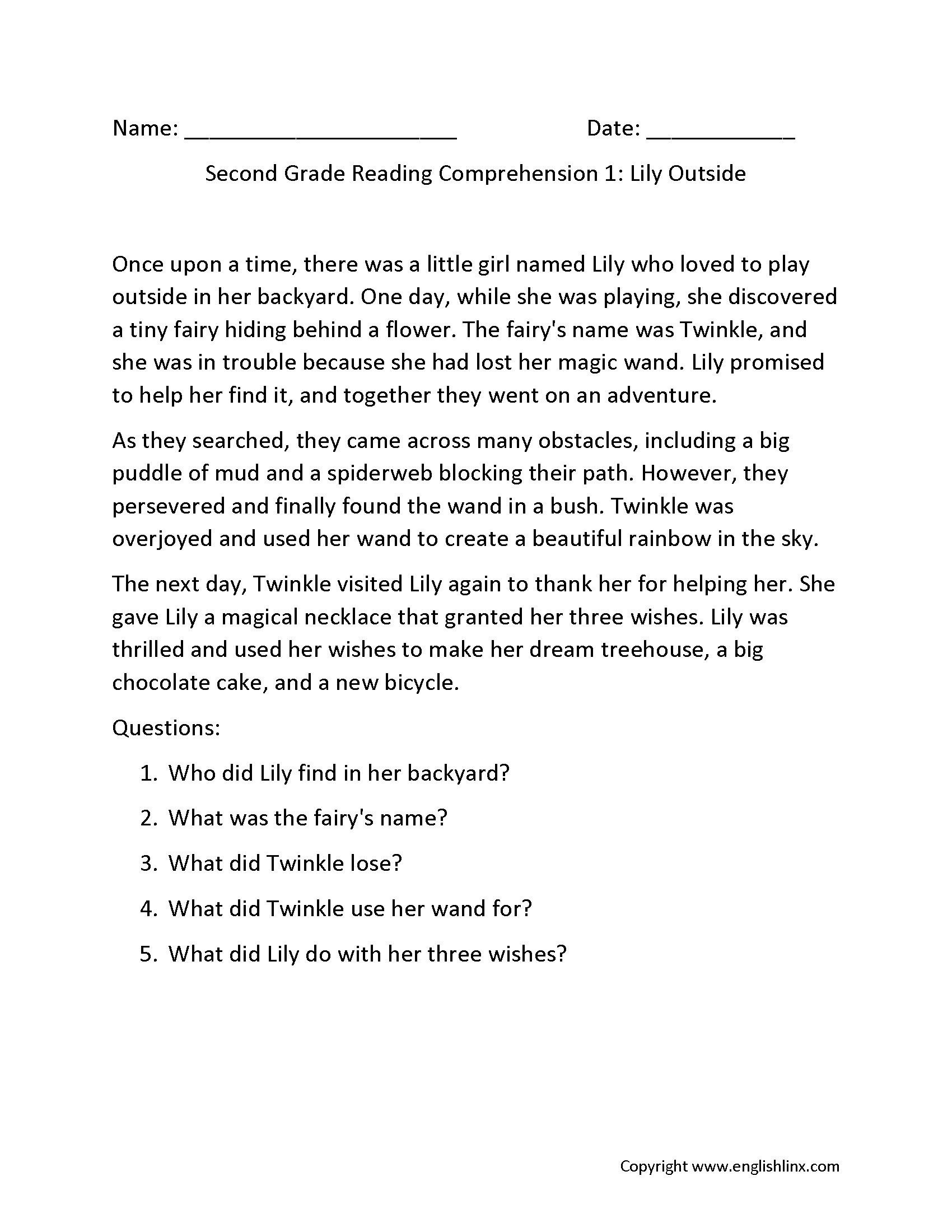 2nd Grade Reading Comprehension Worksheets Free Printable Passages Questions 2nd Grade Reading Comprehension Worksheets Free Printable Passages Questions