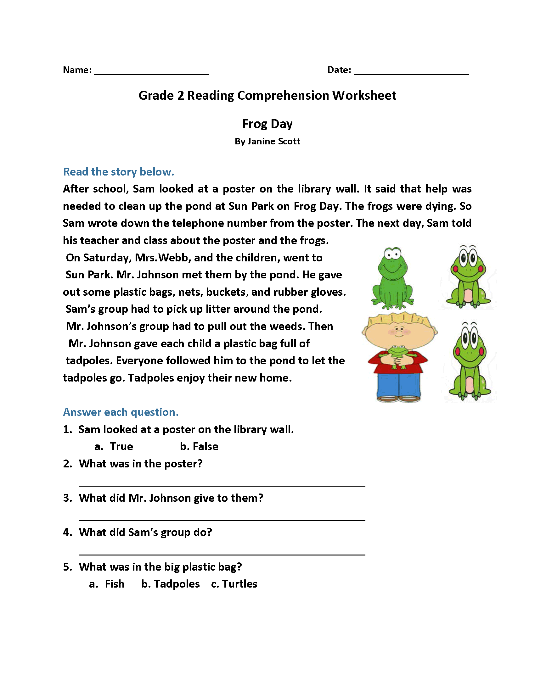 2nd Grade Reading Worksheets Best Coloring Pages For Kids Frog Life Cycle Fiction And Nonfiction Reading Passages With Text Evidence Teaching Ideas Made Easy