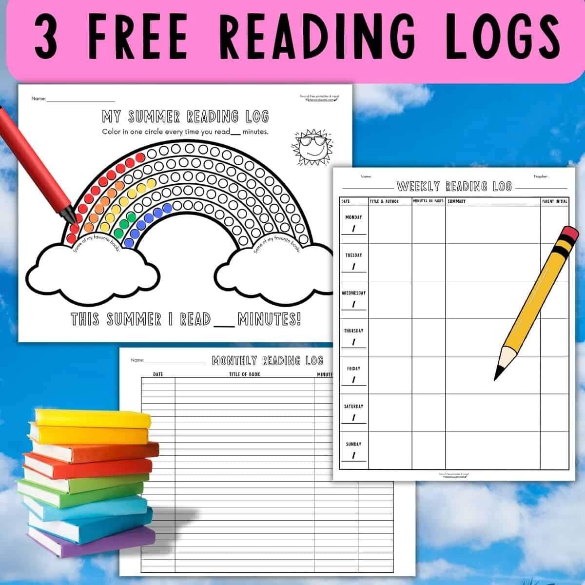3 Free Printable Reading Log Templates Weekly Monthly Summer Literacy Learn Kindergarten Math Counting Objects Worksheets 1 10 Black And White Made By Teachers