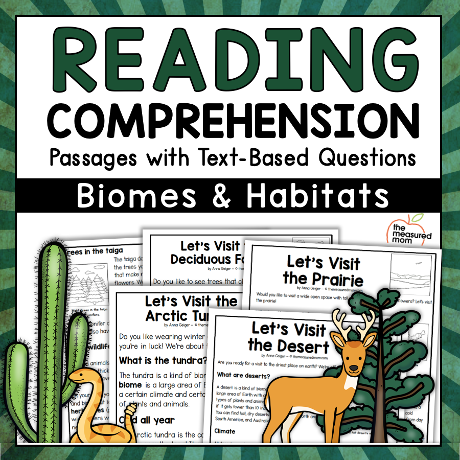 36 Reading Comprehension Passages About Biomes Habitats The Measured Mom 36 Reading Comprehension Passages About Biomes Habitats The Measured Mom