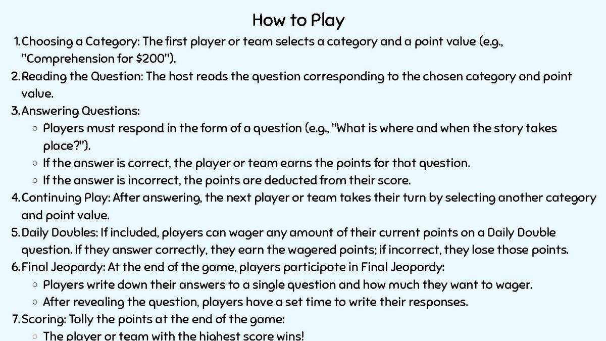 3rd Grade Reading EOG Jeopardy Game Fun And Engaging Review Activity