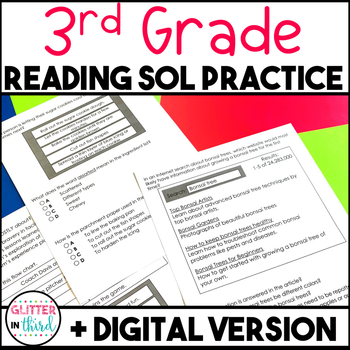 3rd Grade Reading SOL Review Glitter In Third