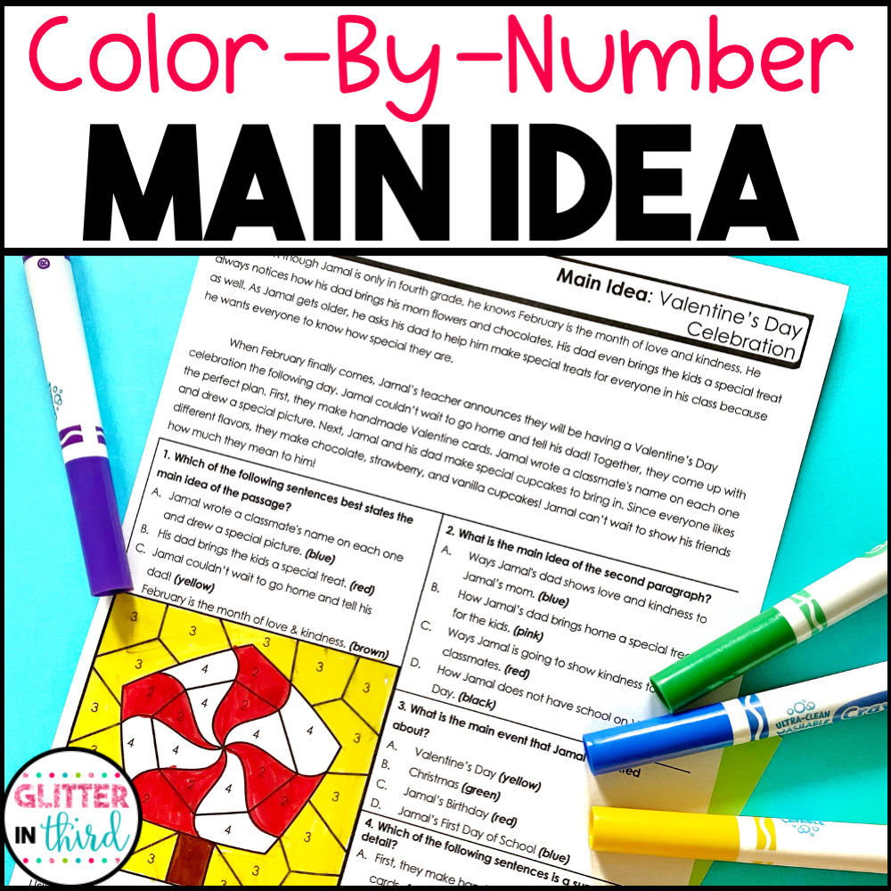 4th Grade Reading Comprehension Passages And Questions Color By Number Worksheets BUNDLE Glitter In Third 4th Grade Reading Comprehension Passages And Questions Color By Number Worksheets BUNDLE Glitter In Third