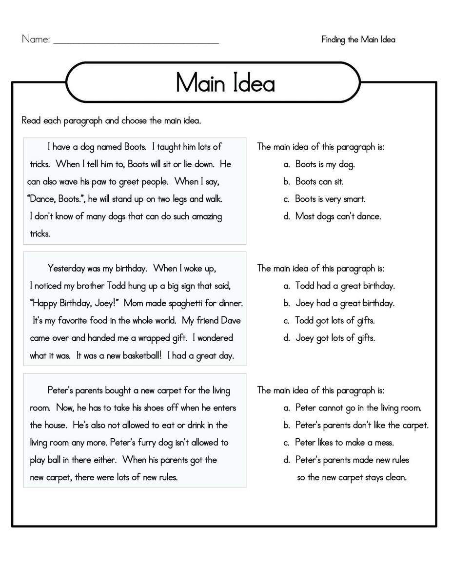 4th Grade Reading Comprehension Worksheets Best Coloring Pages For Kids