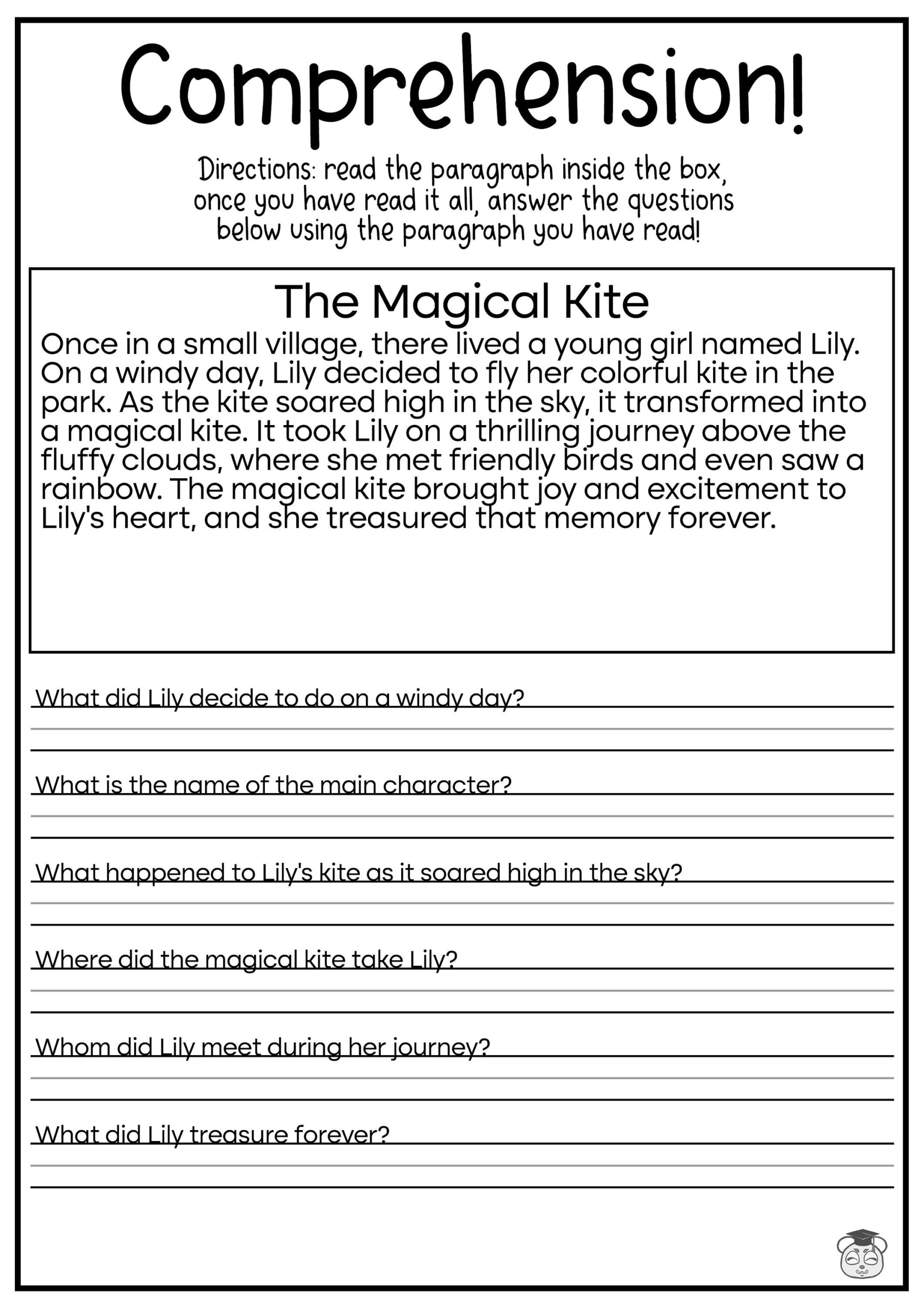 5 Printable Reading Comprehension English Worksheets Ages 4 7 KG1 To Grade 2 Etsy Norway