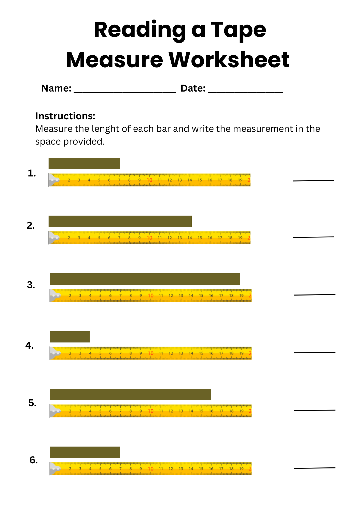50 Free Reading A Tape Measure Worksheet To Download In PDF Title Page Sep Sitename 50 Free Reading A Tape Measure Worksheet To Download In PDF Title Page Sep Sitename