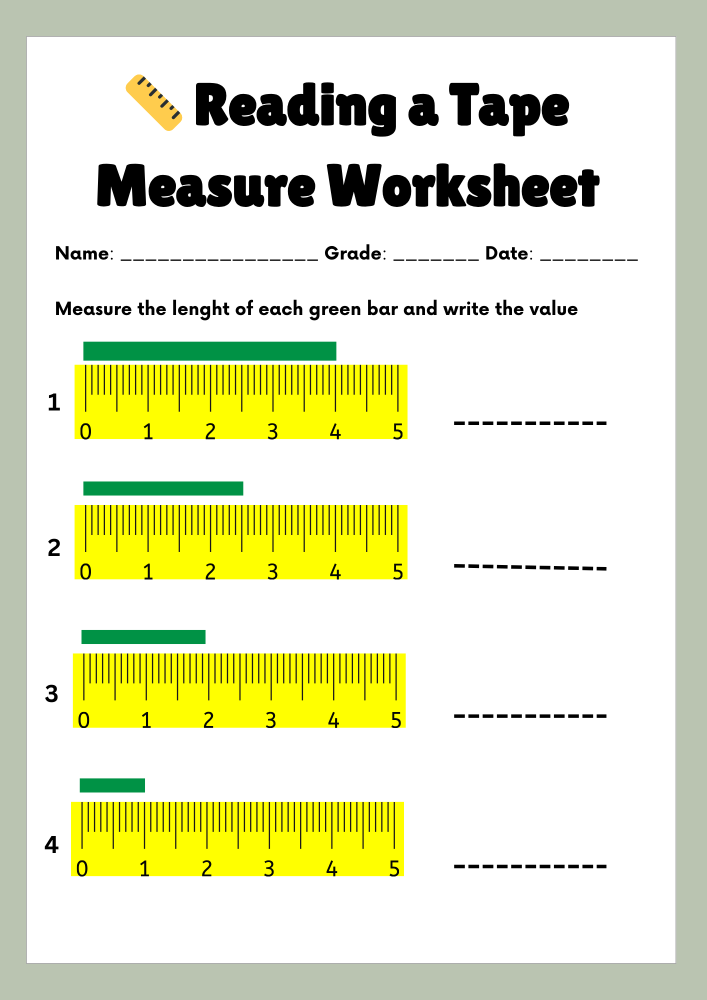 50 Free Reading A Tape Measure Worksheet To Download In PDF Title Page Sep Sitename 50 Free Reading A Tape Measure Worksheet To Download In PDF Title Page Sep Sitename
