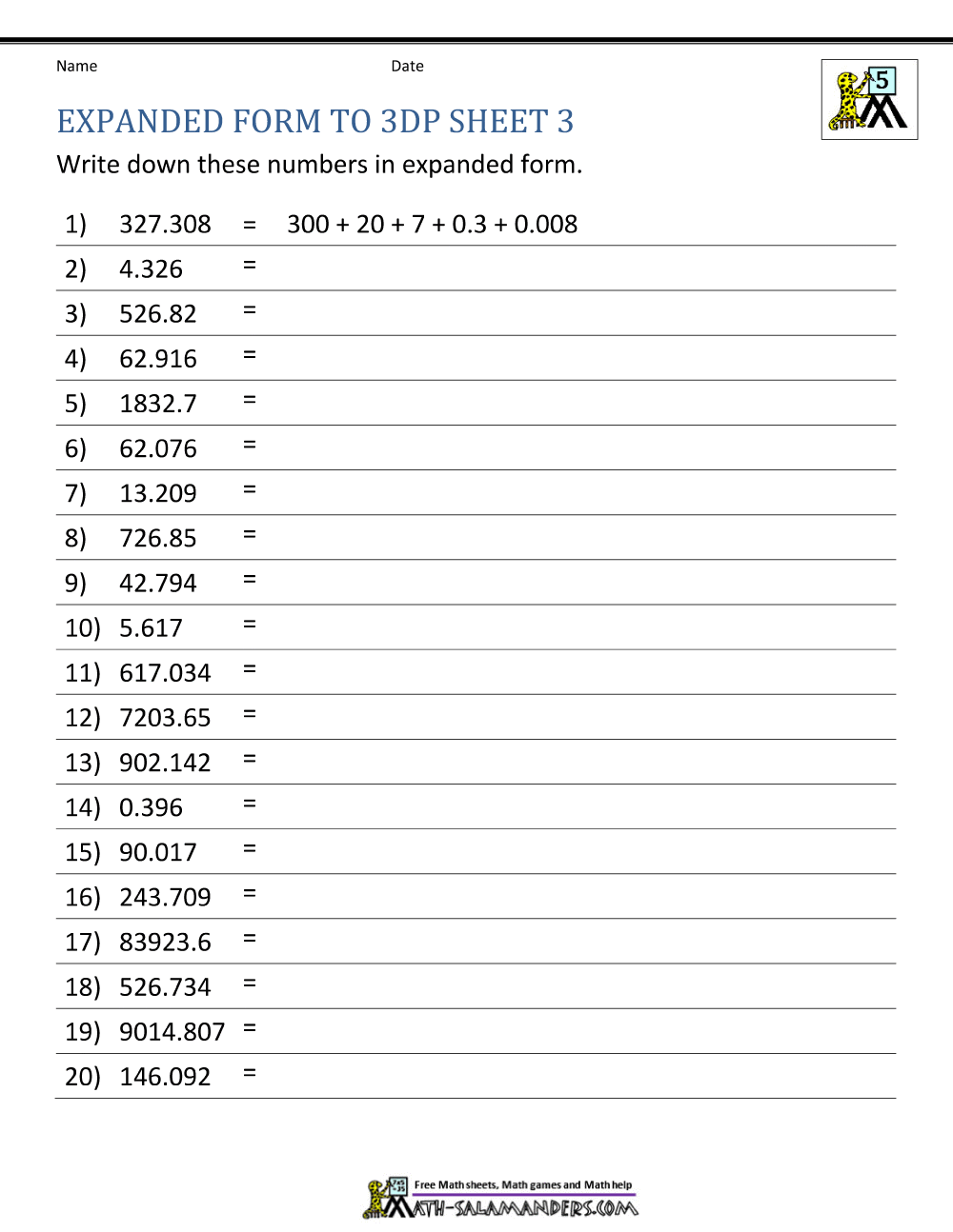 5th Grade Place Value Worksheets 5th Grade Place Value Worksheets