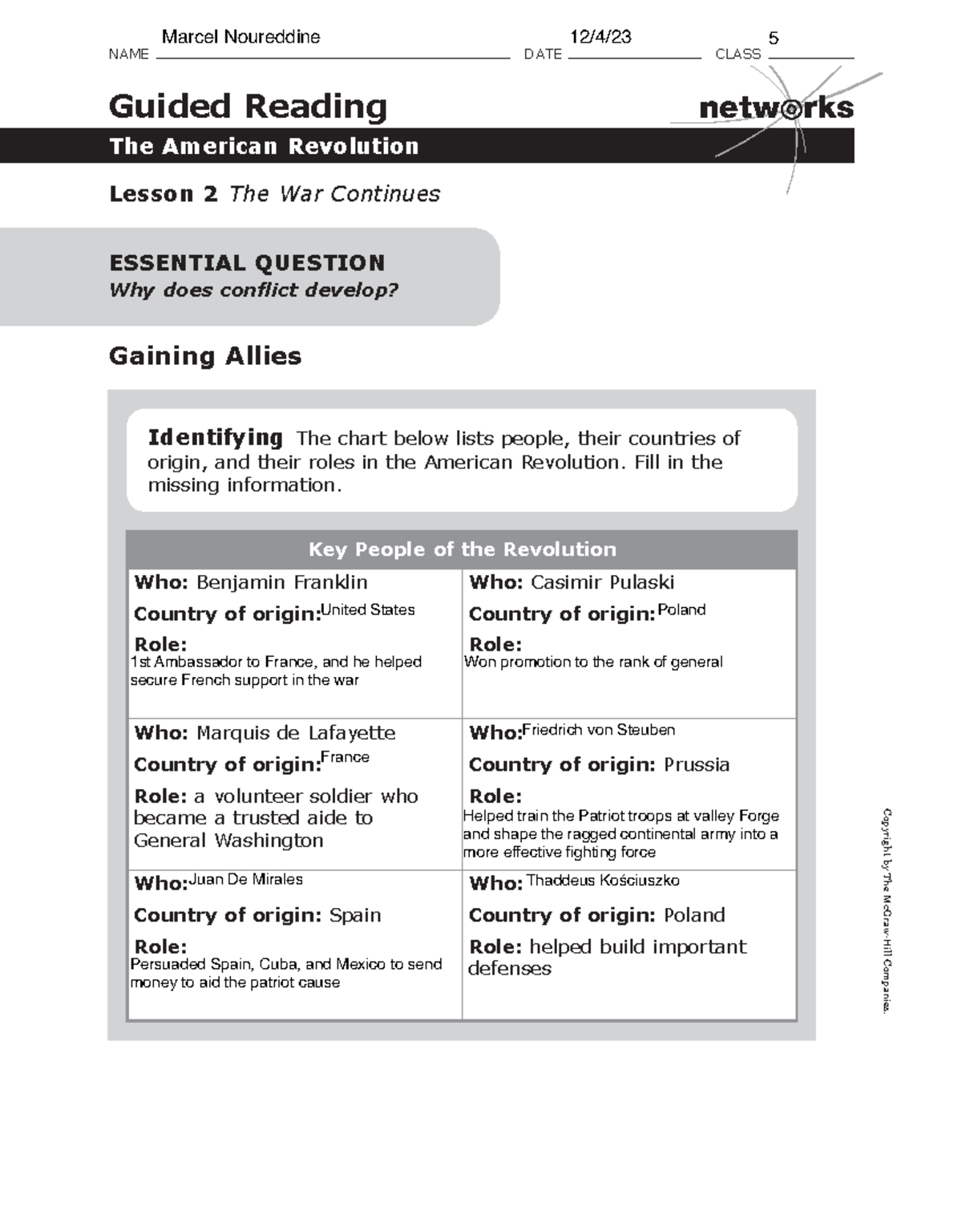 6 2 Guided Reading Activity The American Revolution Insights Studocu