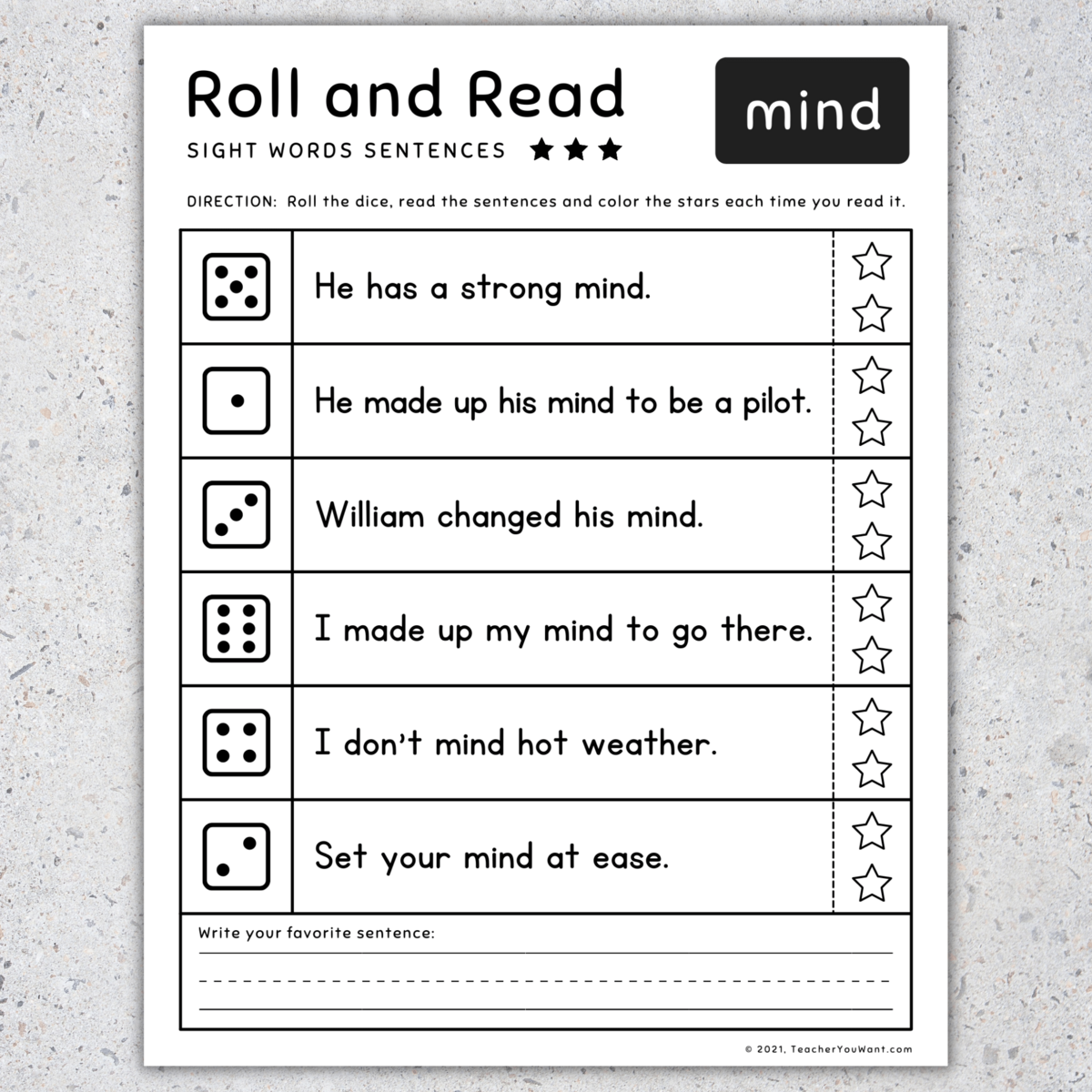 6th 100 Fry Sight Words Roll Read Sight Words Fluency Worksheets SET 3 Made By Teachers