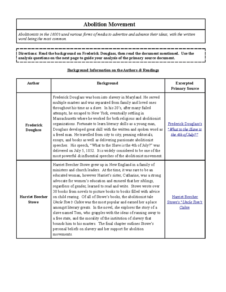 Quiz Worksheet Harriet Beecher Stowe Study