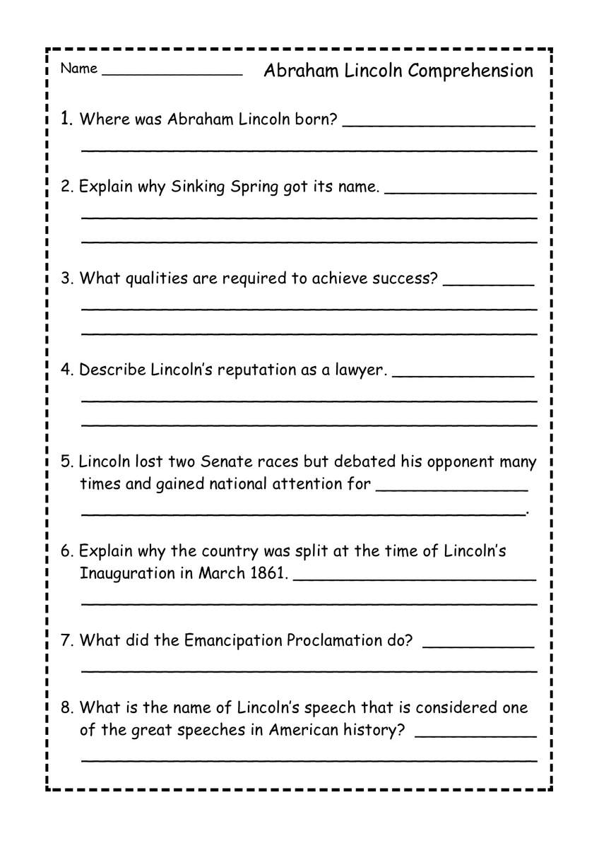 Abraham Lincoln Mini Book Reading Comprehension Made By Teachers