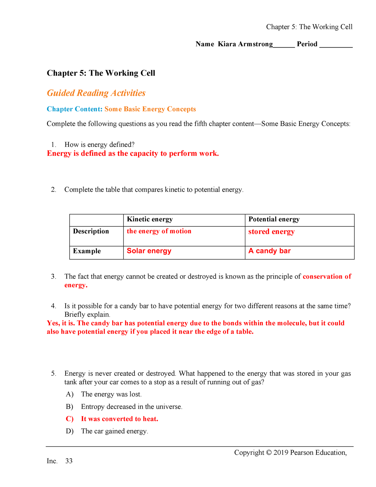 Active Reading 5 Copyright 2019 Pearson Education Inc 33 Worksheets Library