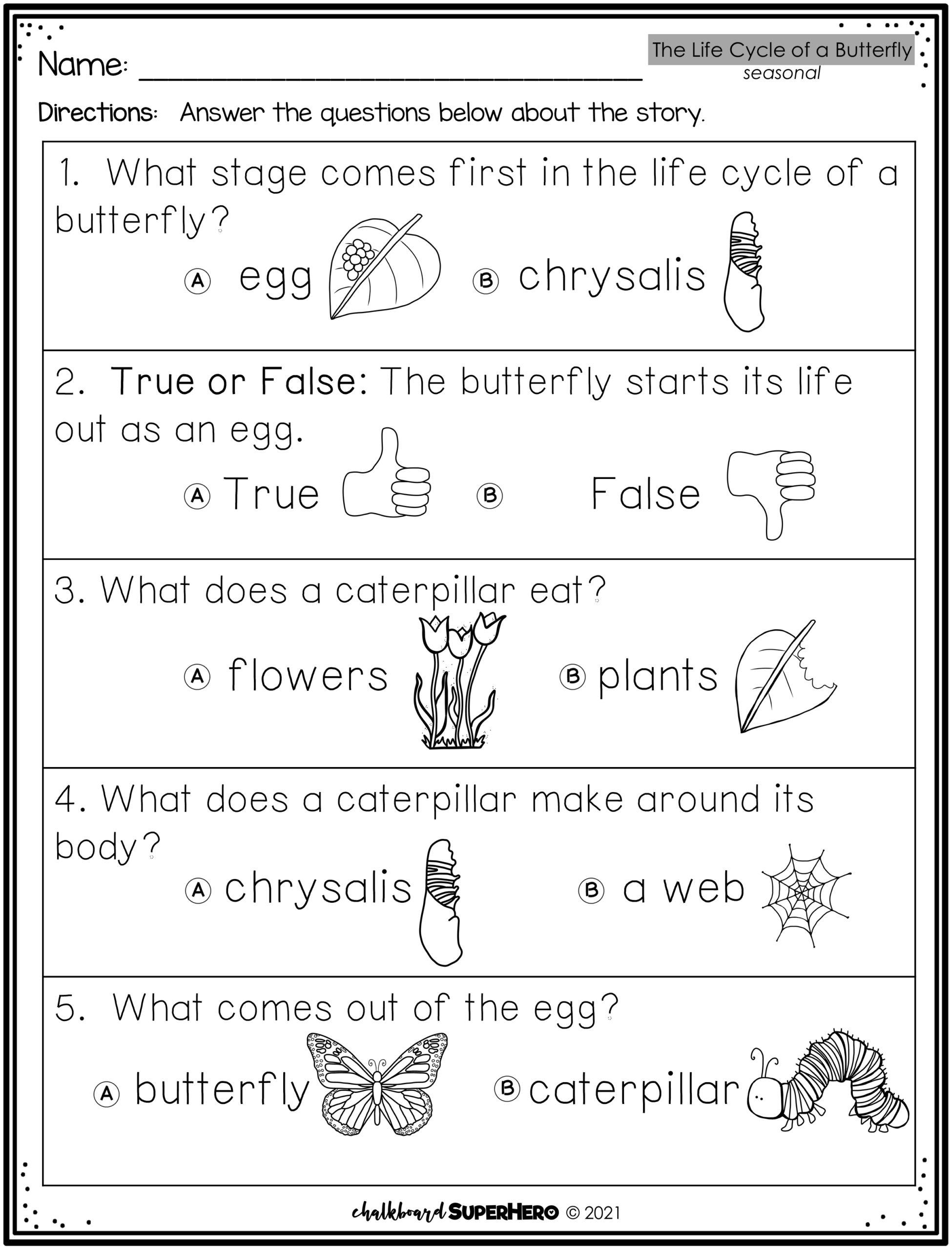 Adapted Book Unit The Life Cycle Of A Butterfly Printable And Digital Chalkboard Superhero Adapted Book Unit The Life Cycle Of A Butterfly Printable And Digital Chalkboard Superhero