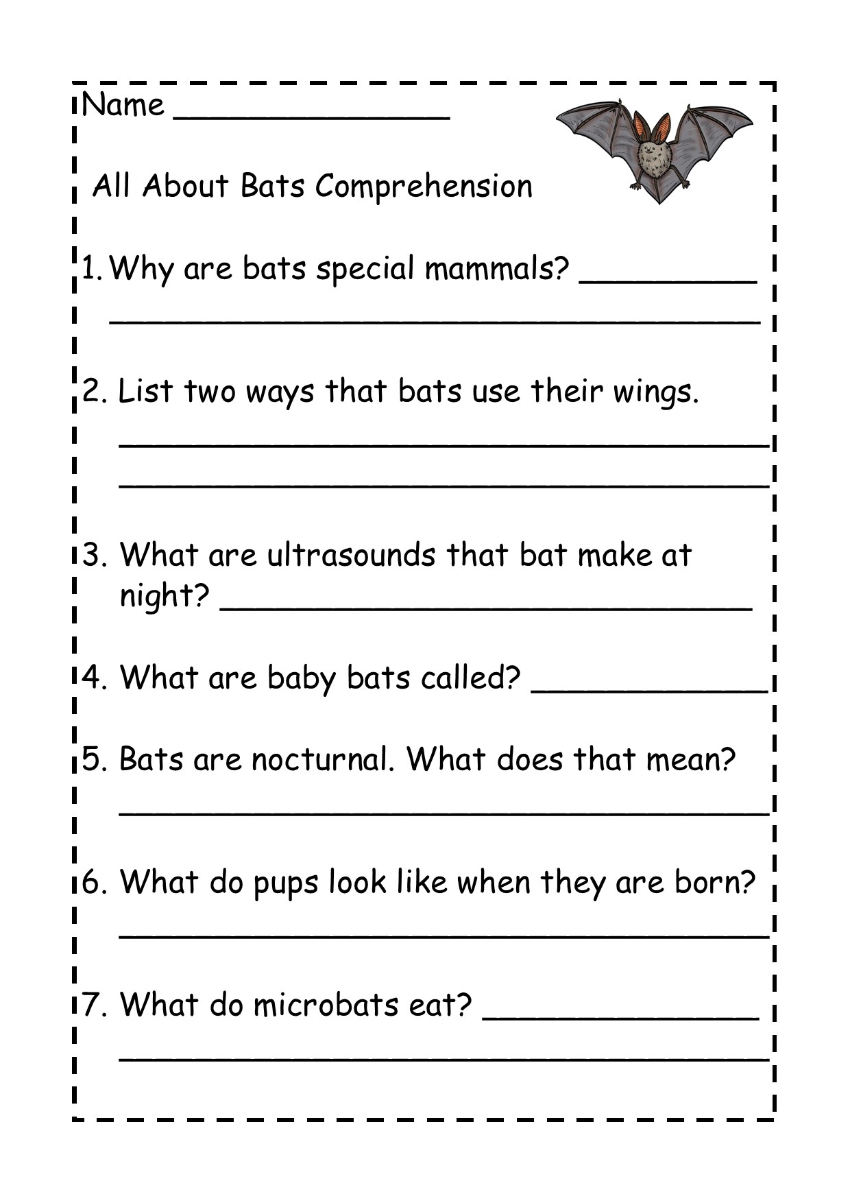 All About Bats Reading Comprehension Mini Book Made By Teachers All About Bats Reading Comprehension Mini Book Made By Teachers