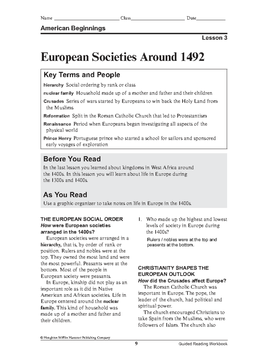 American Beginnings Lesson 3 Key Terms On European Societies 1492 Studocu American Beginnings Lesson 3 Key Terms On European Societies 1492 Studocu