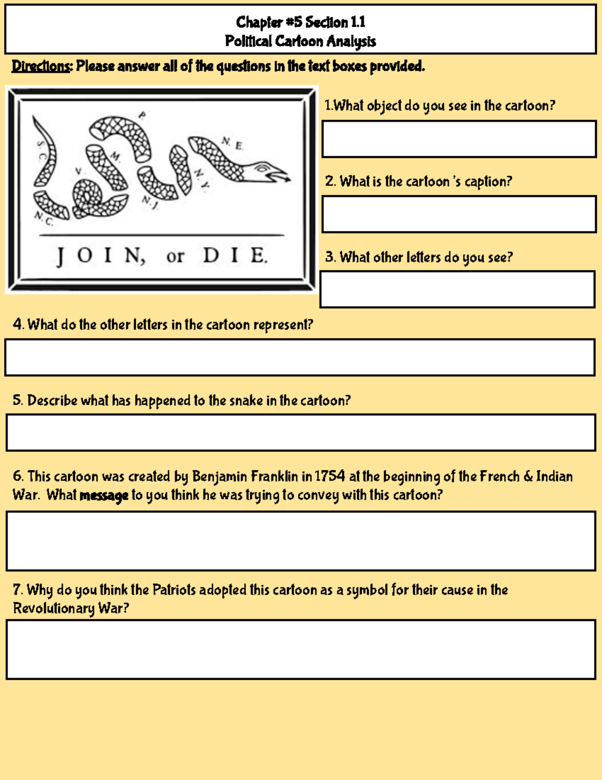 American Revolution Join Or Die Cartoon Analysis Ch 5 Sec 1 Studocu Adi Join Or Die Cartoon Analysis 2023 24 Studocu