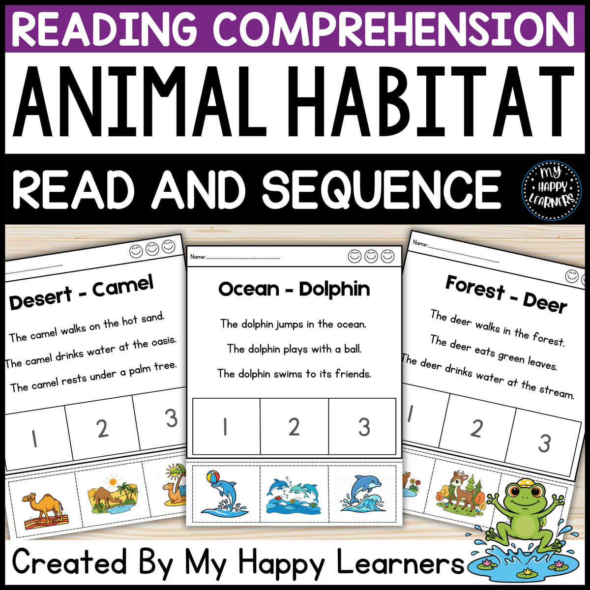 Animal Habitat Sequencing Reading Comprehension Passages Cut Paste Worksheets Made By Teachers Habitats And Ecosystems Reading Comprehension Passages Around The Kampfire