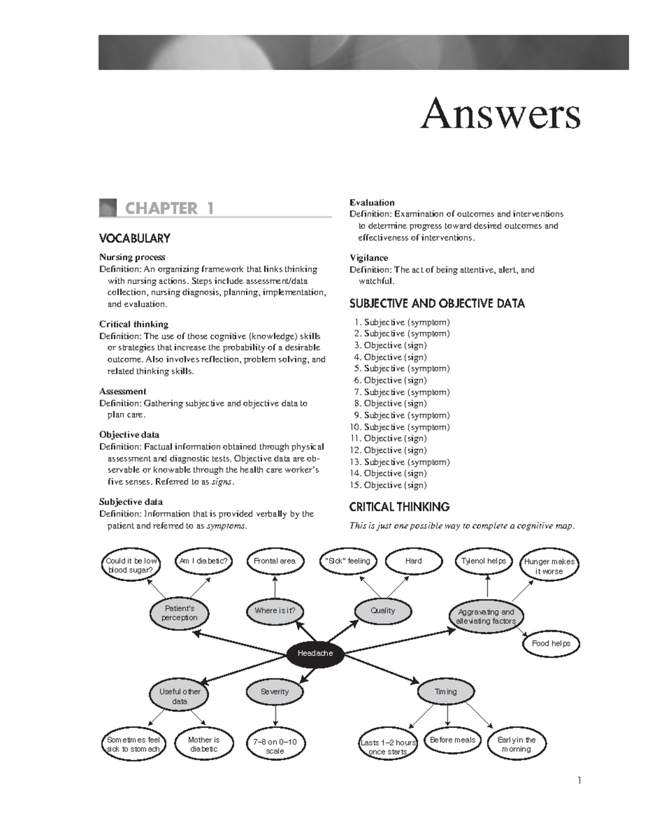 Answer Key Workbook Answers For Nursing Process NURS 101 Studocu
