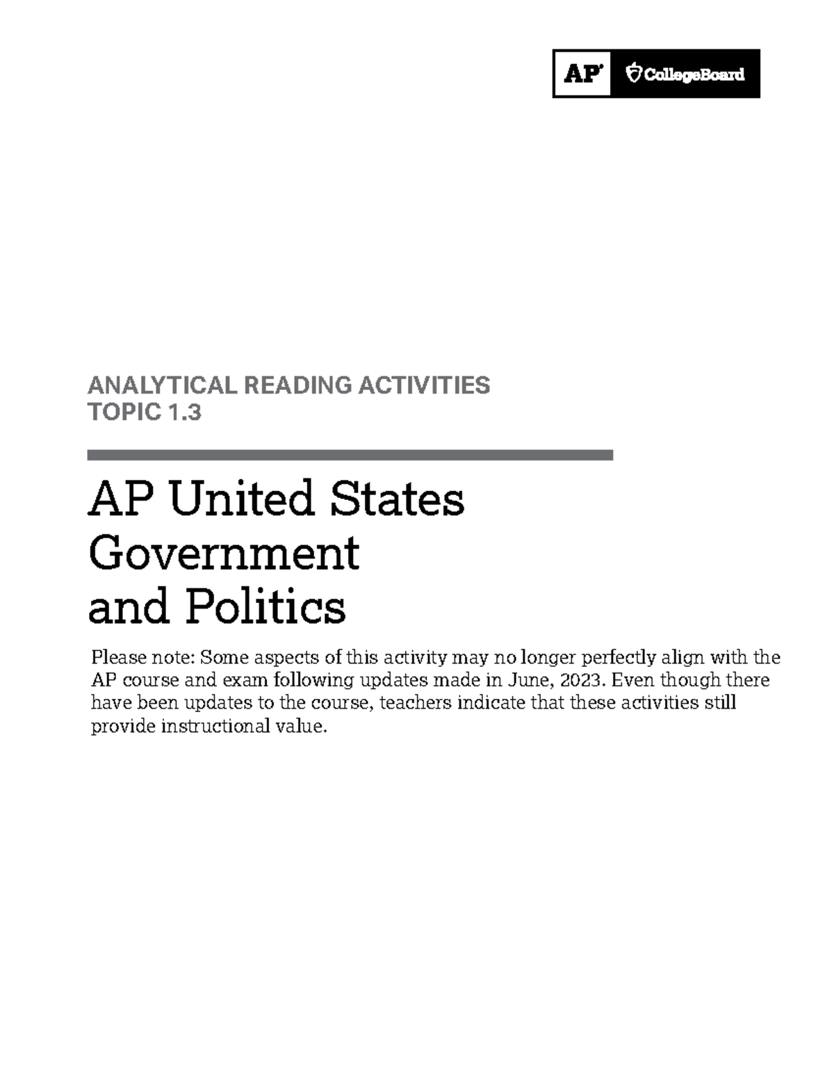 AP Gov Analytical Reading Of Federalist No 10 Brutus No I Studocu AP Gov Analytical Reading Of Federalist No 10 Brutus No I Studocu