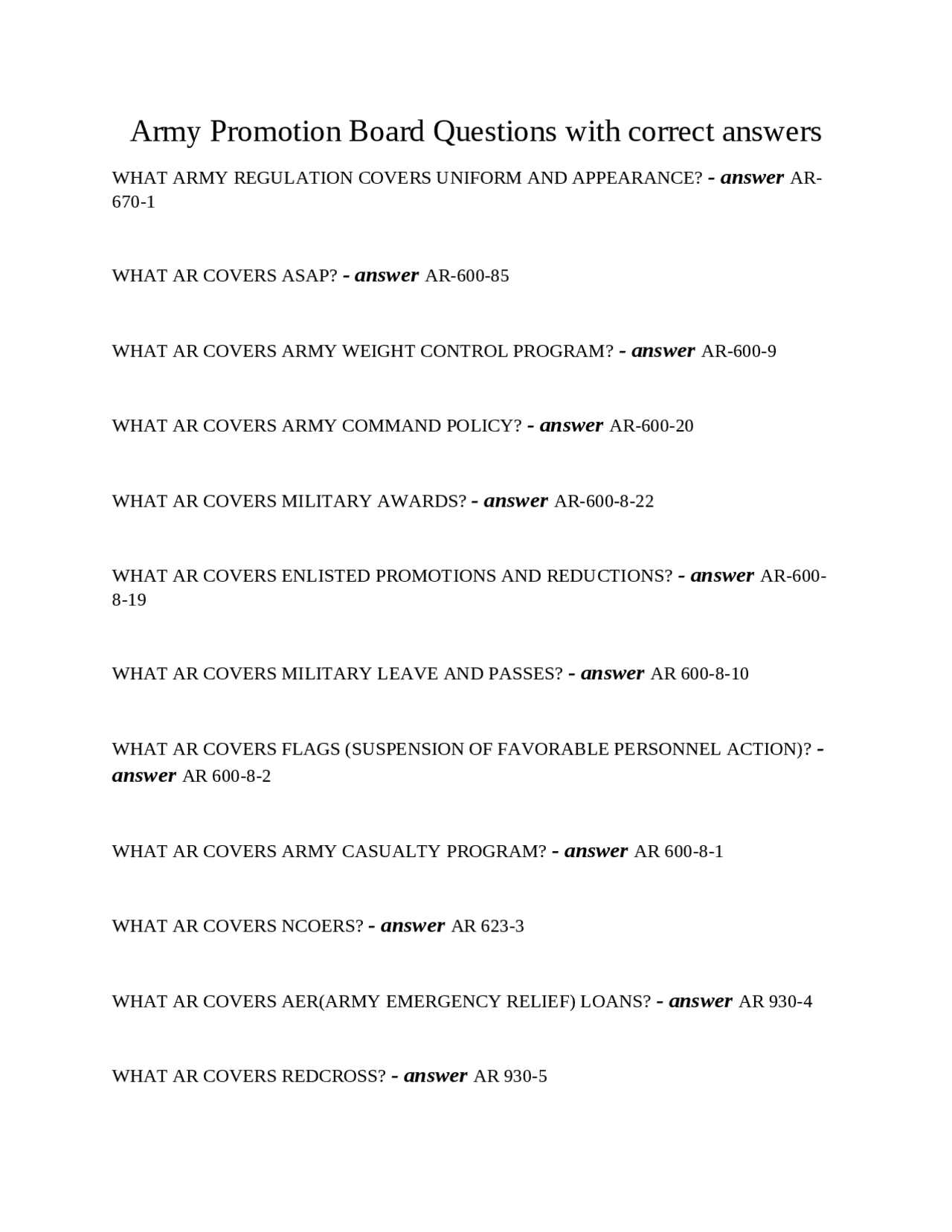 Army Promotion Board Questions And Answers Exams Law Docsity Army Study Guide Boards Exam Questions And Answers 2025 Exams Andragogy Docsity