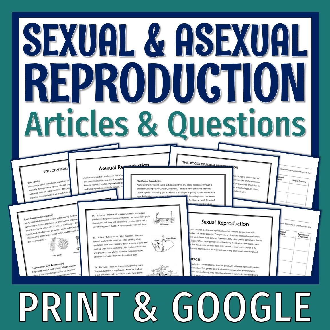 Sexual And Asexual Reproduction Bundle Emmatheteachie