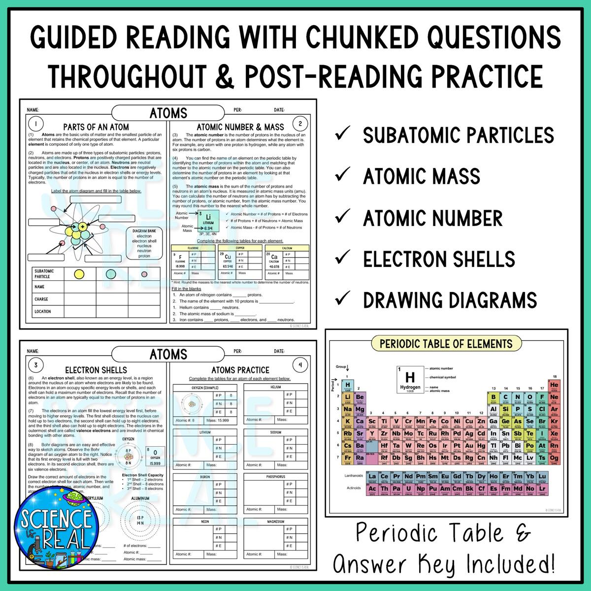 Atoms Worksheet Atoms Reading Comprehension And Questions Classful Atoms Worksheet Atoms Reading Comprehension And Questions Classful