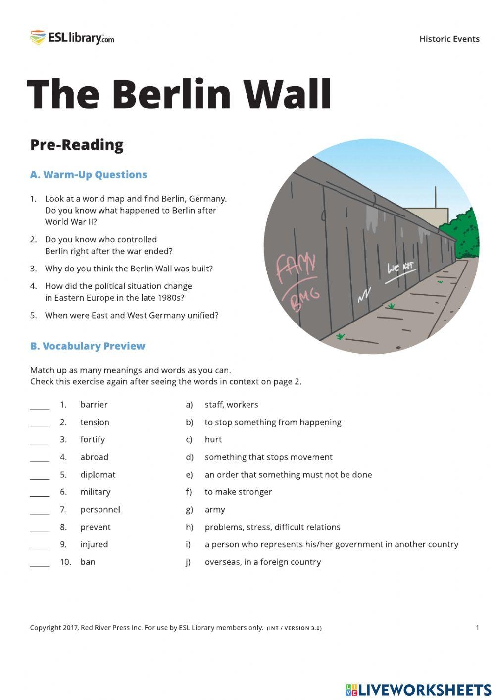 Berlin Wall Worksheets Library