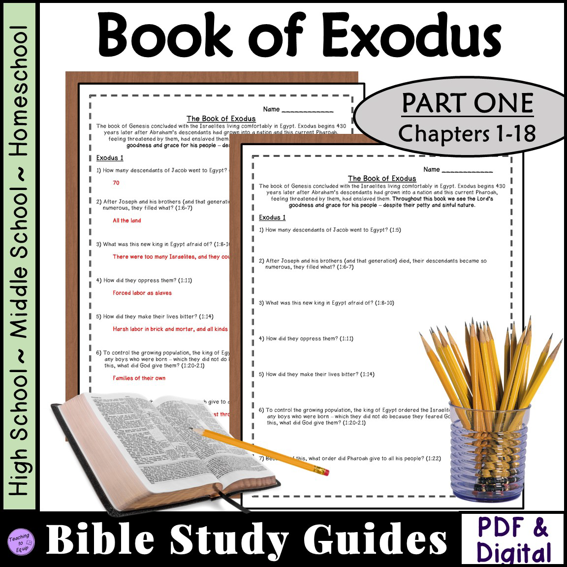 Bible Study Questions For Exodus CH 1 18 Made By Teachers