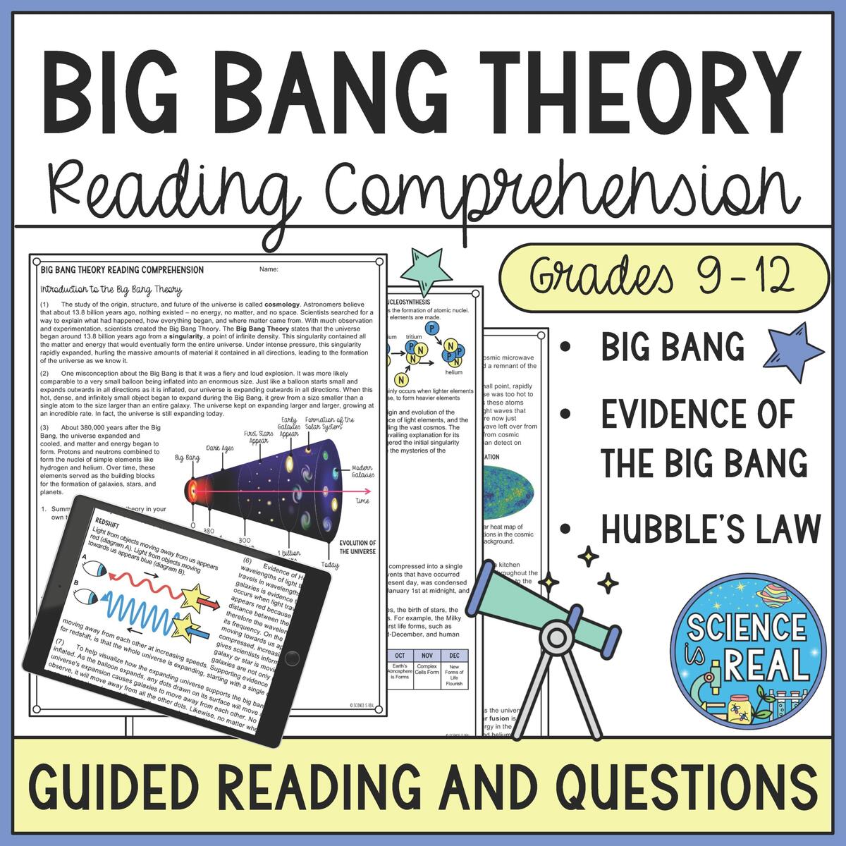 Big Bang Theory Reading Comprehension Classful Big Bang Theory Reading Comprehension Classful