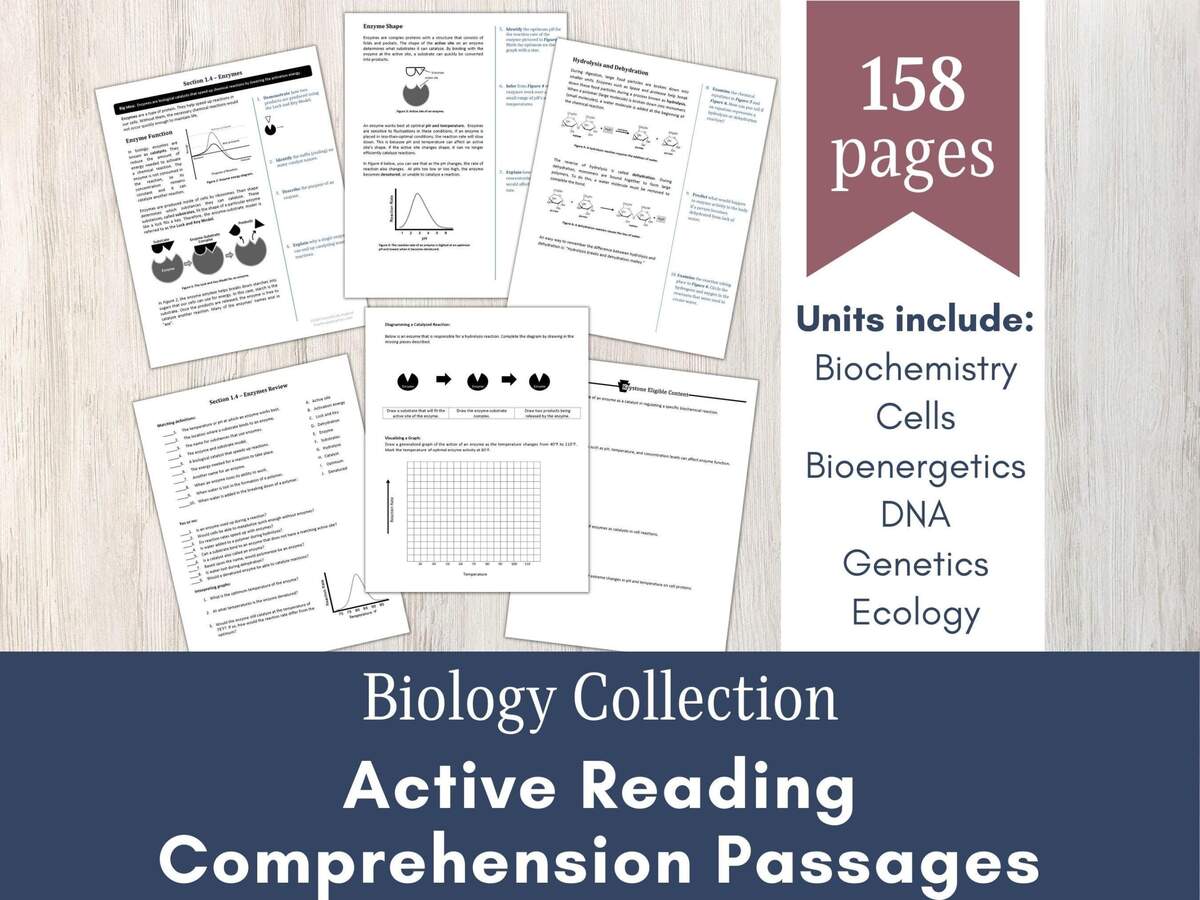 Biology Active Reading Comprehension Printable And Digital Guided Readings For High School And Online Learning Review Etsy