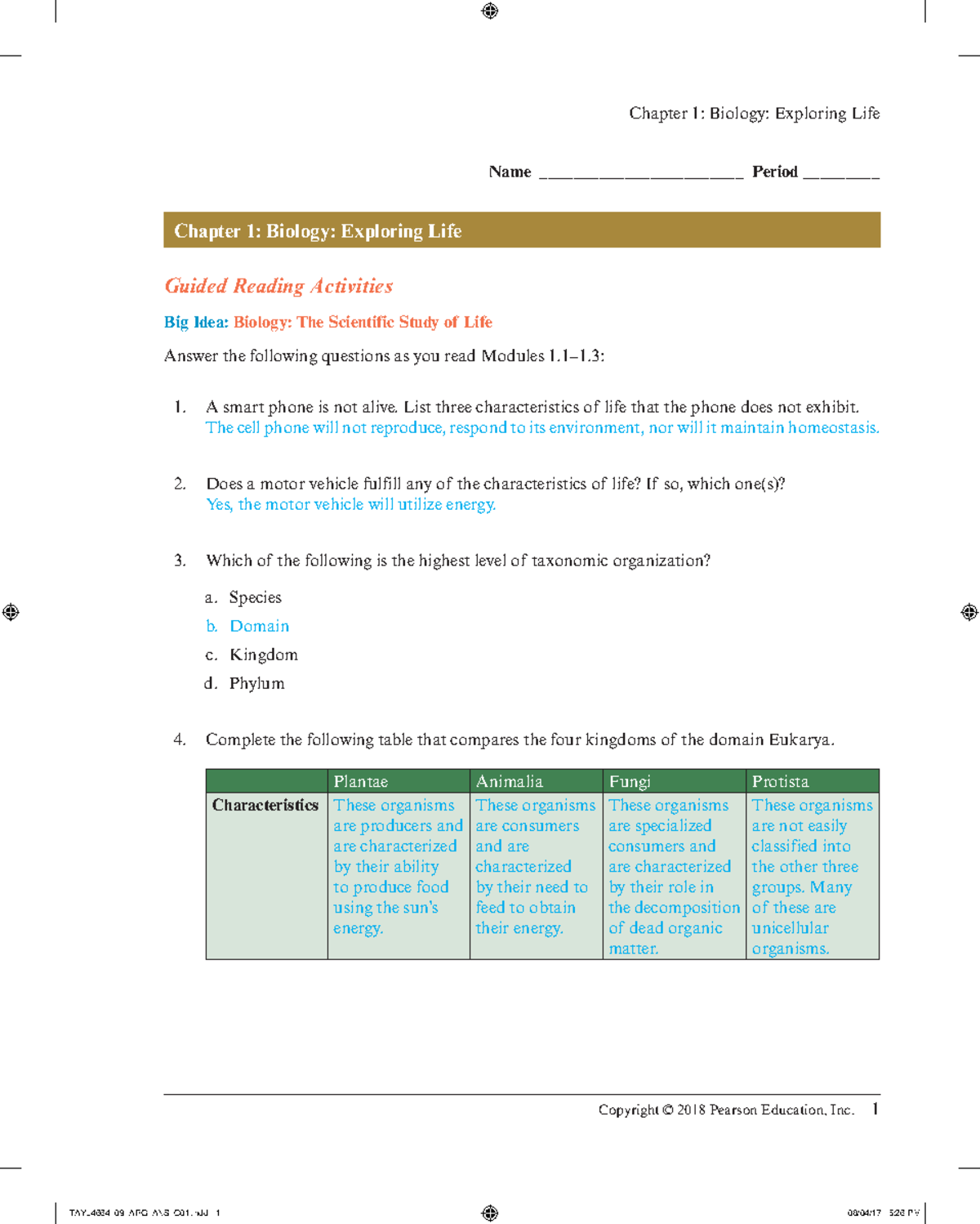Biology Chapter 1 3 Comprehensive Review Answers And Insights Studocu
