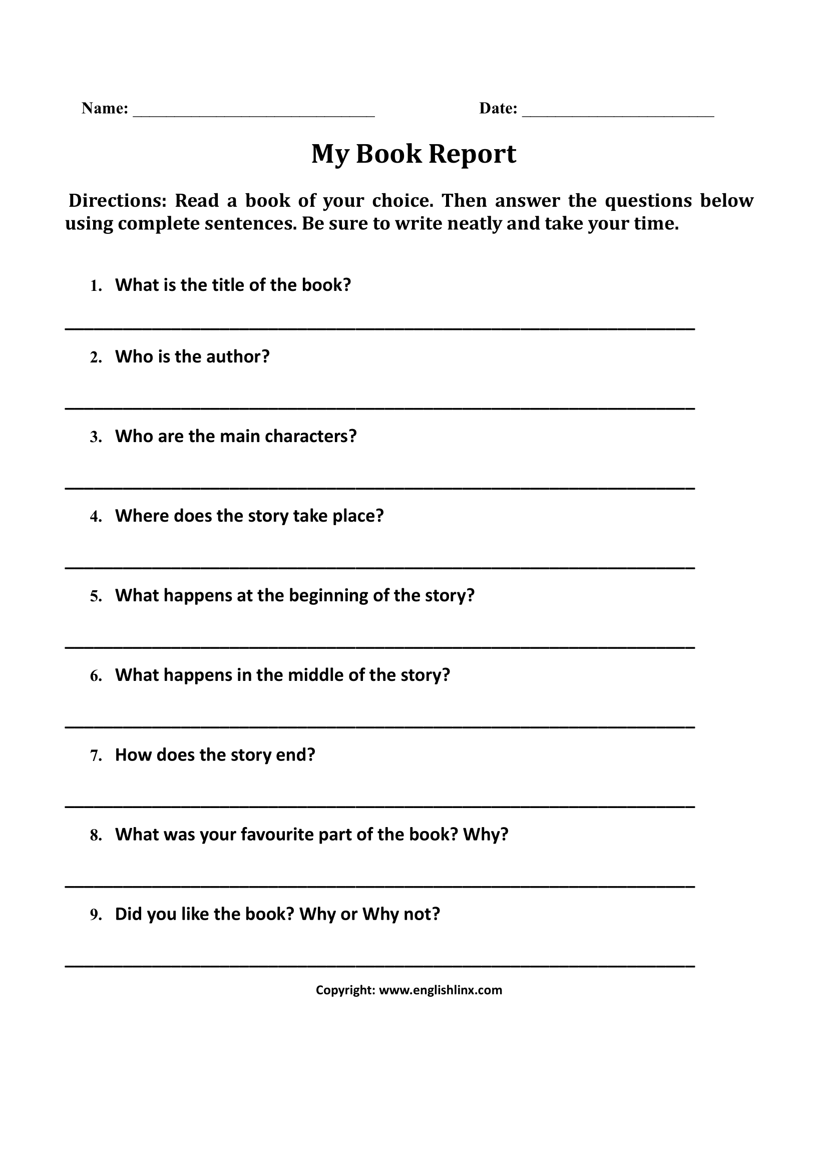 Book Report Worksheets My Book Report Worksheet Maroon College Book Review Worksheet Venngage