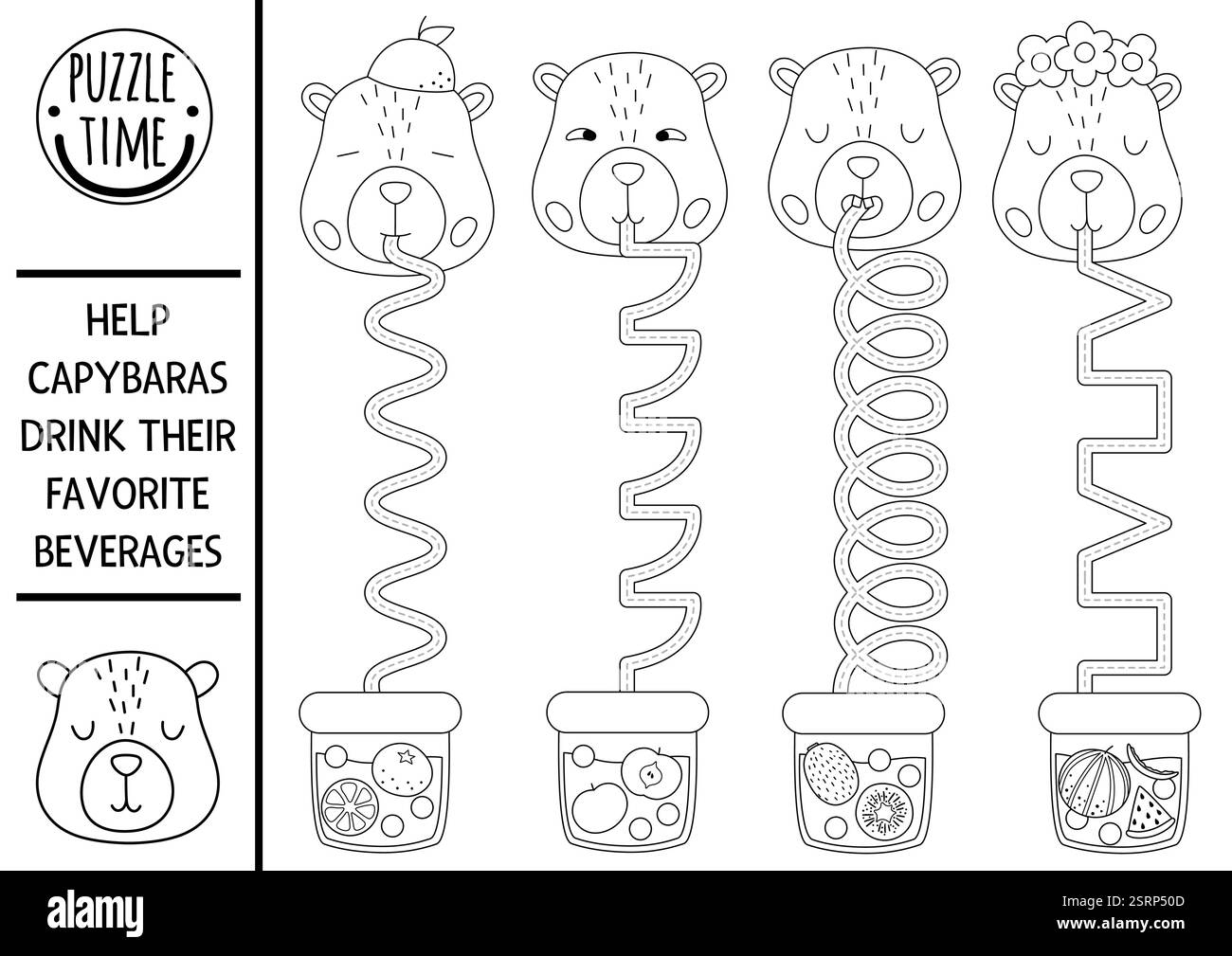 Bubble Tea Coloring Page Cut Out Stock Images Pictures Alamy