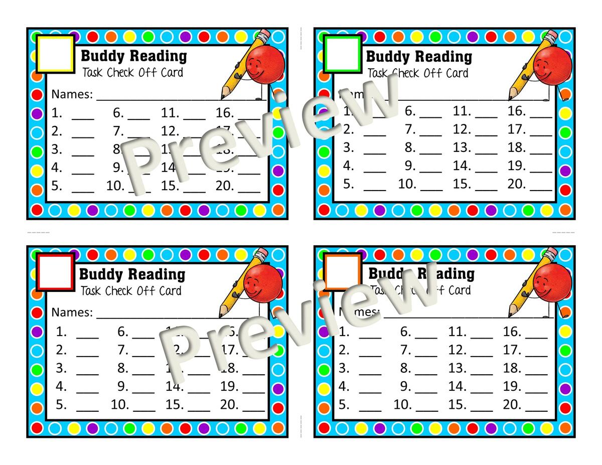 Buddy Reading Center Task Cards ELA Story Element Center Activity With Dot Dudes Classful