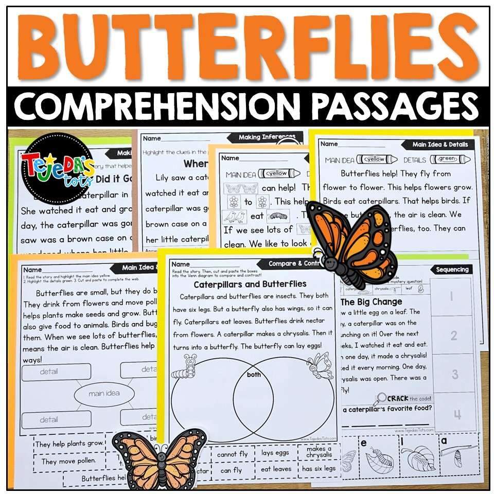 Butterfly Comprehension Passages Differentiated Reading Practice Comprehension Tejeda S Tots Butterfly Comprehension Passages Differentiated Reading Practice Comprehension Tejeda S Tots