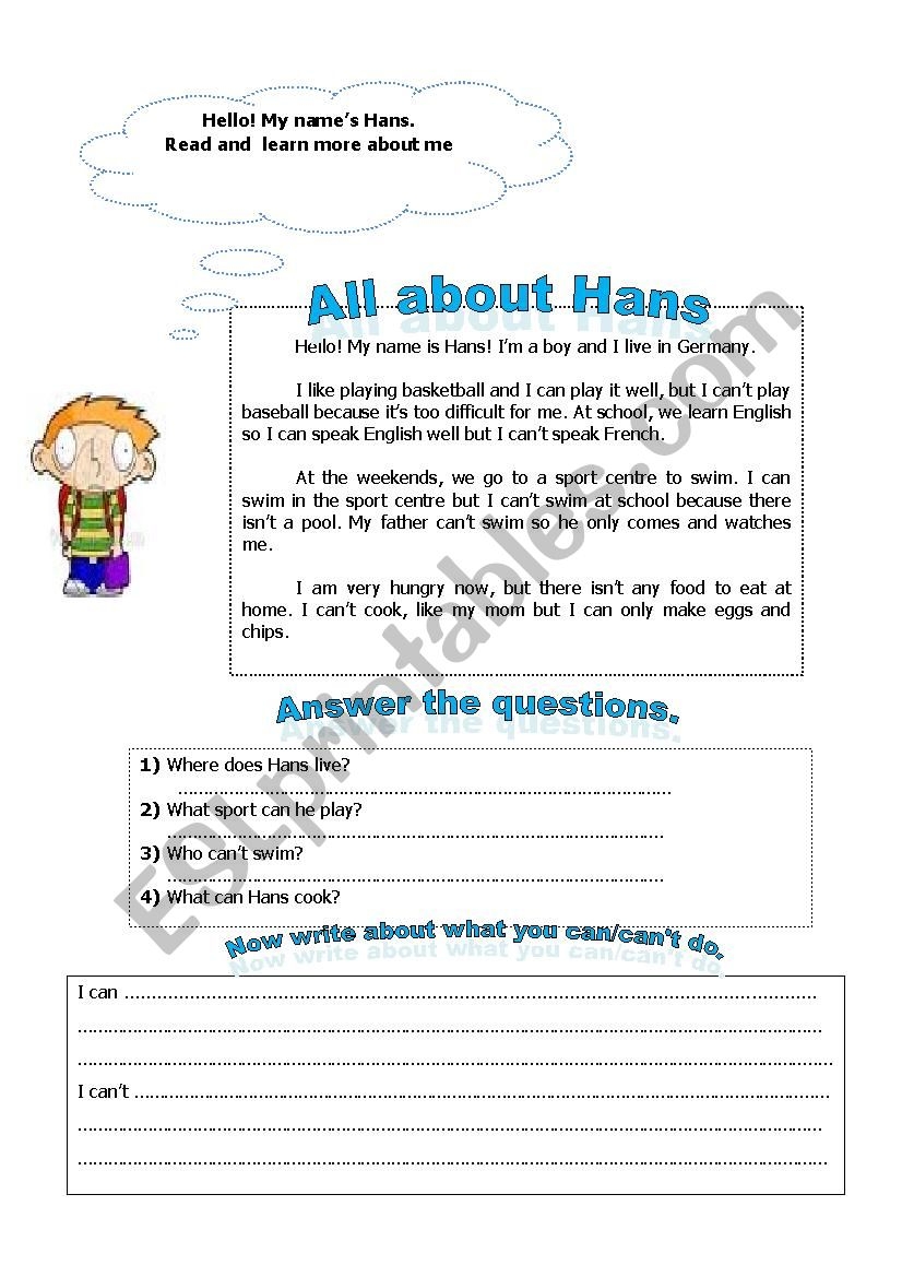 Can Can T Reading Page ESL Worksheet By Goxxxel Can Ability Reading And Comprehension ESL Worksheet By Amanda Ambires